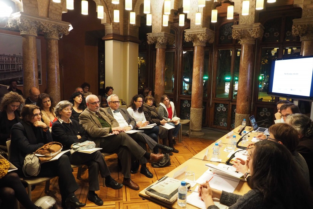 Taula rodona sobre la internacionalització de l'art català a la seu de l'Institut Ramon Llull de Barcelona. FOTO:PERE DURAN